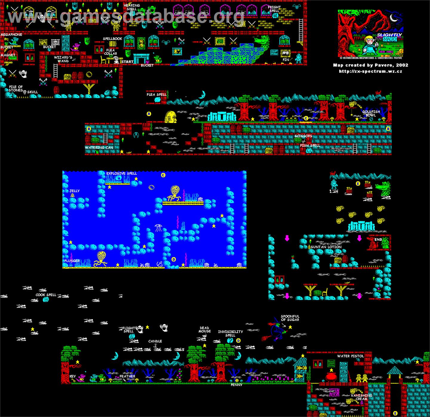 Slightly Magic - Amstrad CPC - Artwork - Map