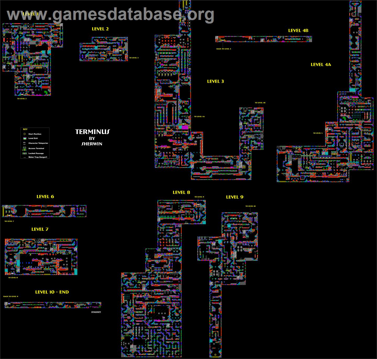 Terminus: The Prison Planet - Sinclair ZX Spectrum - Artwork - Map
