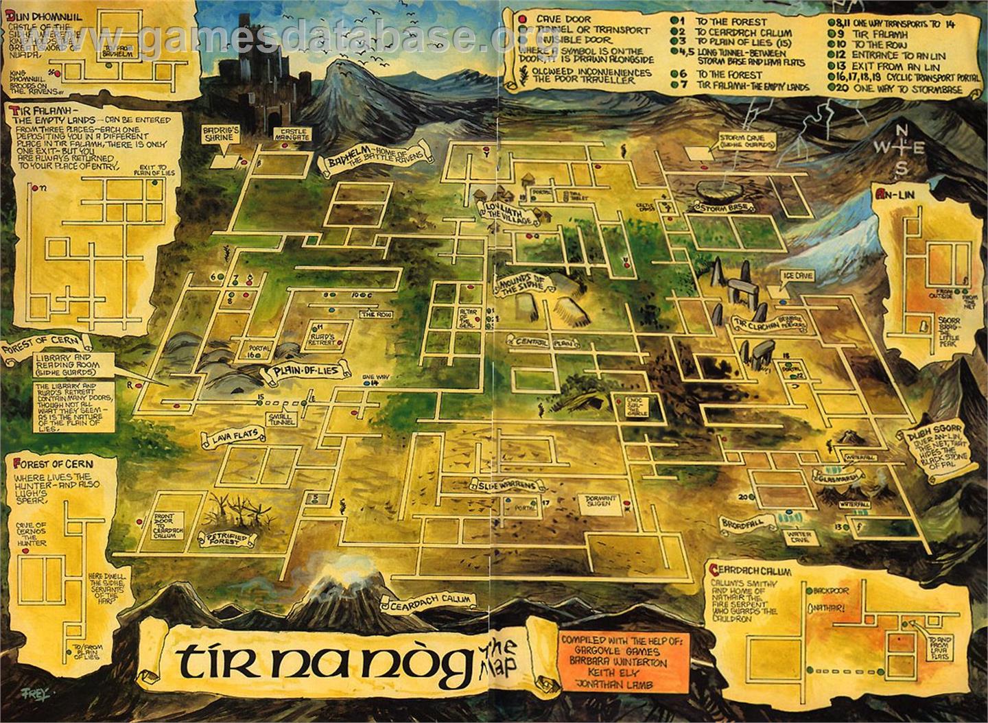 Tir Na Nog - Sinclair ZX Spectrum - Artwork - Map