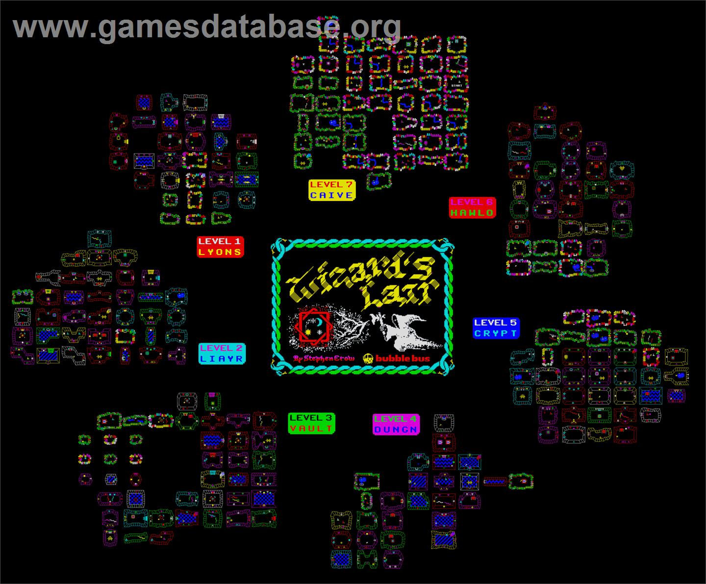 Wizard's Lair - Sinclair ZX Spectrum - Artwork - Map