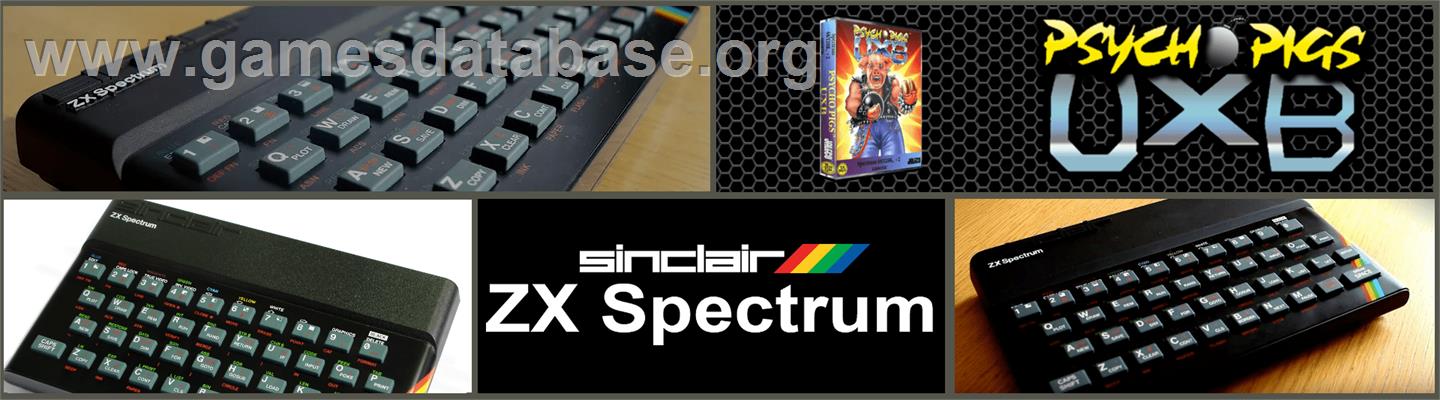 Psycho Pigs UXB - Sinclair ZX Spectrum - Artwork - Marquee