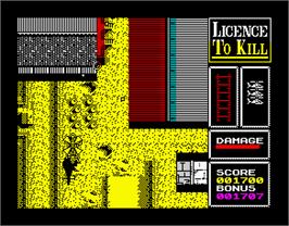 In game image of 007: Licence to Kill on the Sinclair ZX Spectrum.