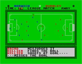 In game image of 1st Division Manager on the Sinclair ZX Spectrum.