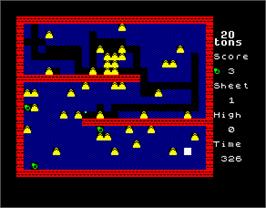 In game image of 20 Tons on the Sinclair ZX Spectrum.