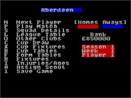 In game image of 2 Player Soccer Squad on the Sinclair ZX Spectrum.