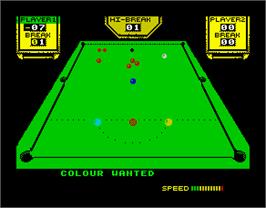 In game image of 3D Snooker on the Sinclair ZX Spectrum.