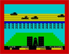 In game image of 3D Tanx on the Sinclair ZX Spectrum.