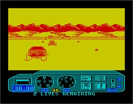 In game image of 4x4 Off-Road Racing on the Sinclair ZX Spectrum.