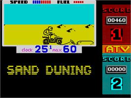 In game image of ATV Simulator on the Sinclair ZX Spectrum.