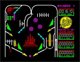 In game image of Advanced Pinball Simulator on the Sinclair ZX Spectrum.