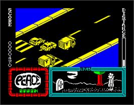 In game image of Agent X II: The Mad Prof's Back! on the Sinclair ZX Spectrum.