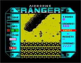 In game image of Airborne Ranger on the Sinclair ZX Spectrum.