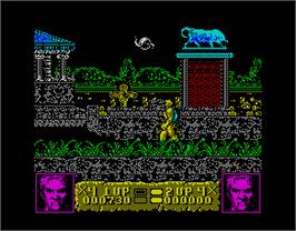 In game image of Altered Beast on the Sinclair ZX Spectrum.