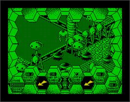 In game image of Amaurote on the Sinclair ZX Spectrum.