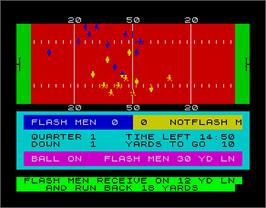 In game image of American Football on the Sinclair ZX Spectrum.