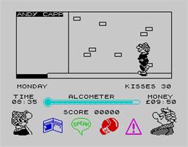 In game image of Andy Capp on the Sinclair ZX Spectrum.