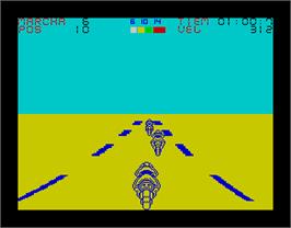 In game image of Angel Nieto Pole 500 on the Sinclair ZX Spectrum.
