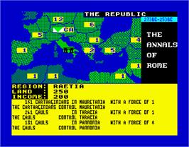 In game image of Annals of Rome on the Sinclair ZX Spectrum.