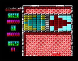 In game image of Arkanoid 2: Revenge of Doh on the Sinclair ZX Spectrum.