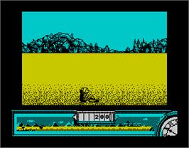 In game image of Back to the Future Part III on the Sinclair ZX Spectrum.