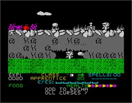 In game image of Bank Panic on the Sinclair ZX Spectrum.