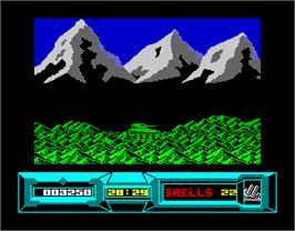 In game image of Battle Valley on the Sinclair ZX Spectrum.