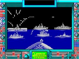 In game image of Battleship on the Sinclair ZX Spectrum.