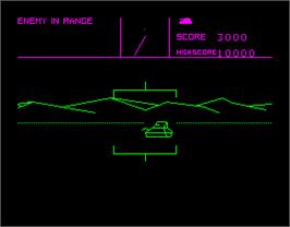 In game image of Battlezone on the Sinclair ZX Spectrum.