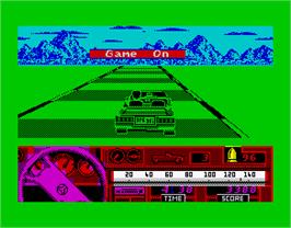 In game image of Beverly Hills Cop on the Sinclair ZX Spectrum.