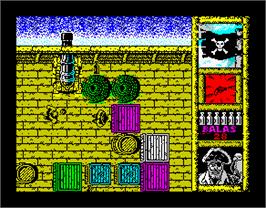 In game image of Black Beard on the Sinclair ZX Spectrum.
