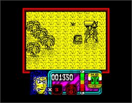 In game image of Blazing Thunder on the Sinclair ZX Spectrum.