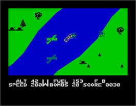 In game image of Blue Max on the Sinclair ZX Spectrum.