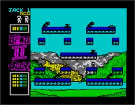 In game image of Bomb Jack II on the Sinclair ZX Spectrum.