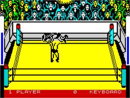 In game image of Bop'N Wrestle on the Sinclair ZX Spectrum.