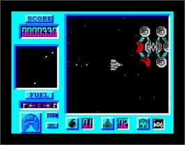 In game image of Bosconian '87 on the Sinclair ZX Spectrum.