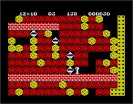 In game image of Boulder Dash on the Sinclair ZX Spectrum.