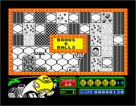 In game image of Bounder on the Sinclair ZX Spectrum.