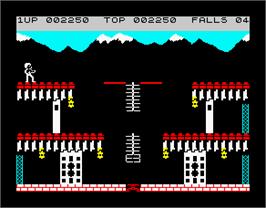 In game image of Bruce Lee on the Sinclair ZX Spectrum.