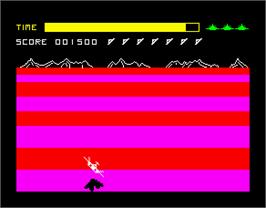 In game image of Buck Rogers: Planet of Zoom on the Sinclair ZX Spectrum.