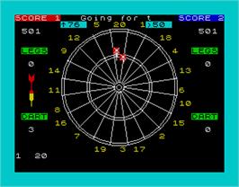 In game image of Bullseye on the Sinclair ZX Spectrum.