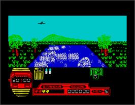 In game image of Butcher Hill on the Sinclair ZX Spectrum.