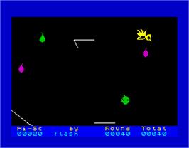 In game image of Buzz Off! on the Sinclair ZX Spectrum.