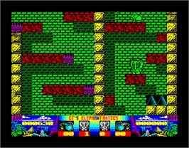 In game image of CJ's Elephant Antics on the Sinclair ZX Spectrum.