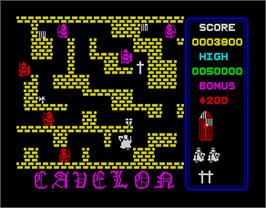 In game image of Cavelon on the Sinclair ZX Spectrum.