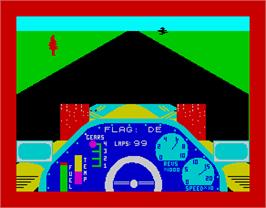In game image of Chequered Flag on the Sinclair ZX Spectrum.