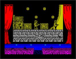 In game image of Chicago 30's on the Sinclair ZX Spectrum.