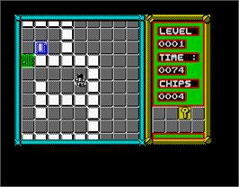 In game image of Chip's Challenge on the Sinclair ZX Spectrum.