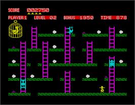 In game image of Chuckie Egg on the Sinclair ZX Spectrum.
