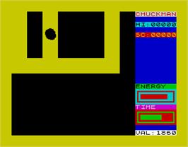 In game image of Chuckman on the Sinclair ZX Spectrum.