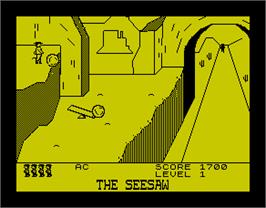 In game image of Cliff Hanger on the Sinclair ZX Spectrum.